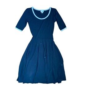 Womens Dark Academia Fit & Flare Dress Size XXS Black Wednesday Addams Gothic‎